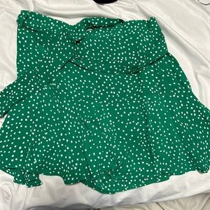 Green polka dot tie skirt